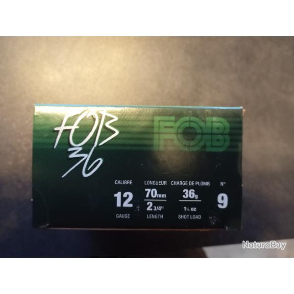 Cartouche fob36 calibres 12, 36g , plomb de 9