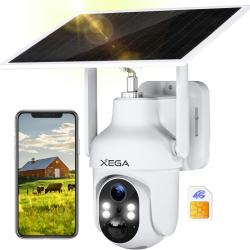 Cam&eacute;ra Ext&eacute;rieur Solaire avec Carte Sim sans Fil,10400mAh Batterie