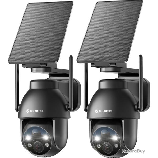 Cam�ra de Surveillance WiFi 2K Solaire 100% Sans Fil IP66 - JD-SHOP