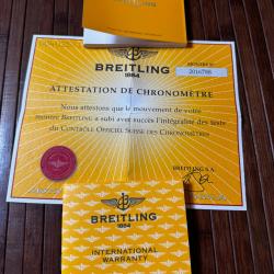 Set Papiers d'Origine BREITLING for BENTLEY 6.75 - Manuel, Garantie & Certificat COSC Match&eacute;