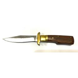 Petit Couteau Dague Pliant LEOPARD Sp&eacute;cifique - Lame D&eacute;passante Ferm&eacute;  14,5 cm Ouvert