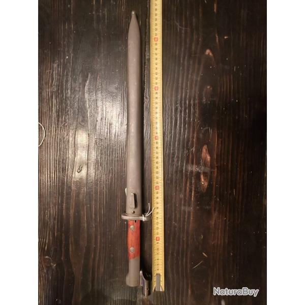 Ba�onnette belge FN Herstal M1924 longue export - Mauser - Fourreau acier - Militaria