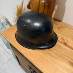 Casque de pompier allemand 1934 noir type Stahlhelm - Apr&egrave;s-guerre (Taille 58)