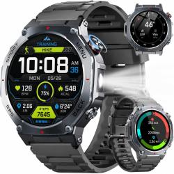 Montre Connect&eacute;e Homme GPS AMOLED 1,43" - Militaire &Eacute;tanche 5 ATM - Boussole Altim&egrave;tre LED