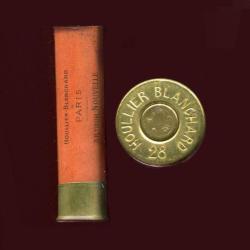 Cal. 28 centrale - RARE et BELLE  cartouche HOULLIER BLANCHARD - tube carton orange - PORT COMPRIS
