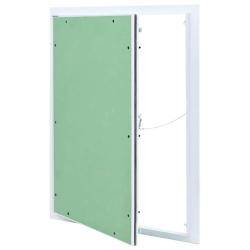 Panneau d'Acc&egrave;s Vert et Argent 55 x 65 cm Aluminium et Pl&acirc;tre
