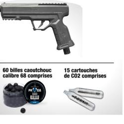 PACK Pistolet de d&eacute;fense VESTA GUARDIAN cal.68 + 5 co2 + 20 billes + mallette
