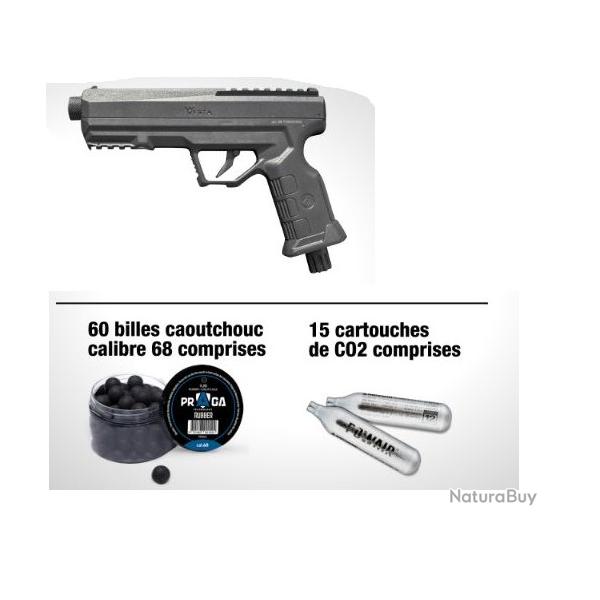 PACK Pistolet de d�fense VESTA GUARDIAN cal.68 + 5 co2 + 20 billes + mallette
