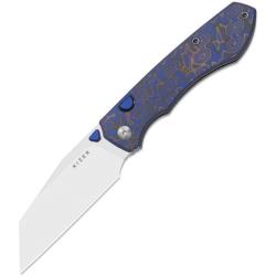Couteau Kizer Wharning Lame Acier N690 Manche Micarta Bleu Verrouillage Liner Lock KIV3738BW2