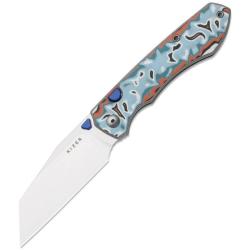 Couteau Kizer Wharning Lame Acier N690 Manche Micarta Multicolore Verrouillage Liner Lock KIV3738BW4