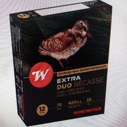 Winchester extra duo b&eacute;casse 12/70 35gr 8+9.5plombs 10 munitions