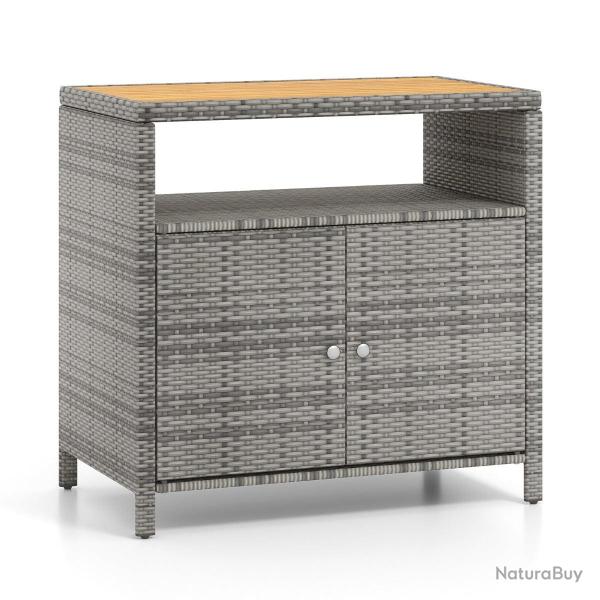 Armoire de rangement exterieur 90 x 53 x 86 cm grand espace de rangement design �l�gant en rotin gr