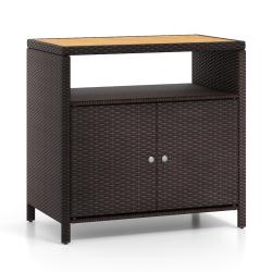 Armoire de rangement ext&eacute;rieure 90 x 53 x 86 cm avec compartiment ouvert et structure robuste en ro