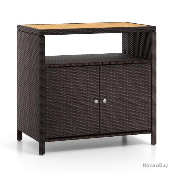 Armoire de rangement ext�rieure 90 x 53 x 86 cm avec compartiment ouvert et structure robuste en ro