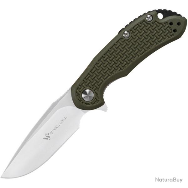 Couteau Steel Will Cutjack C22M Lame Acier D2 Manche Nylon Vert OD Linerlock SMGC22M1OD
