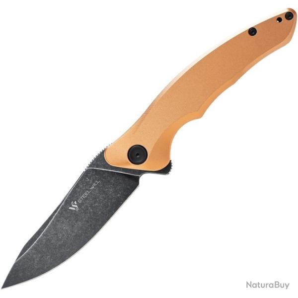 Couteau Steel Will Spica Lame Acier 154CM Manche Aluminium Dor� Linerlock SMGF4426