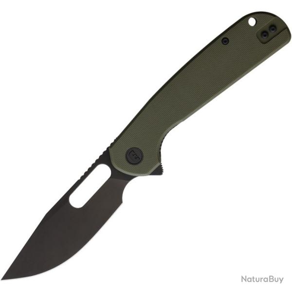 Couteau Eutektik Trinity Lame Acier 14C28N Manche G10 Vert OD Linerlock EUT023