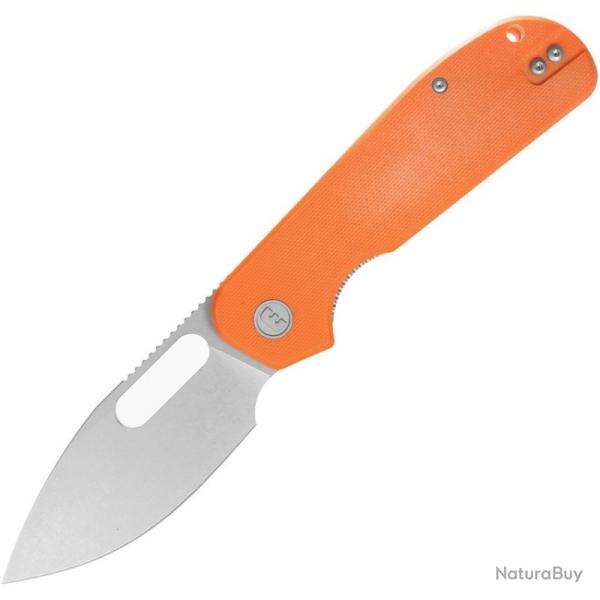Couteau Eutektik EFD Lame Acier 14C28N Manche G10 Orange Linerlock EUT009