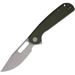 Couteau Eutektik Trinity Lame Acier 14C28N Manche G10 Vert OD Linerlock EUT005
