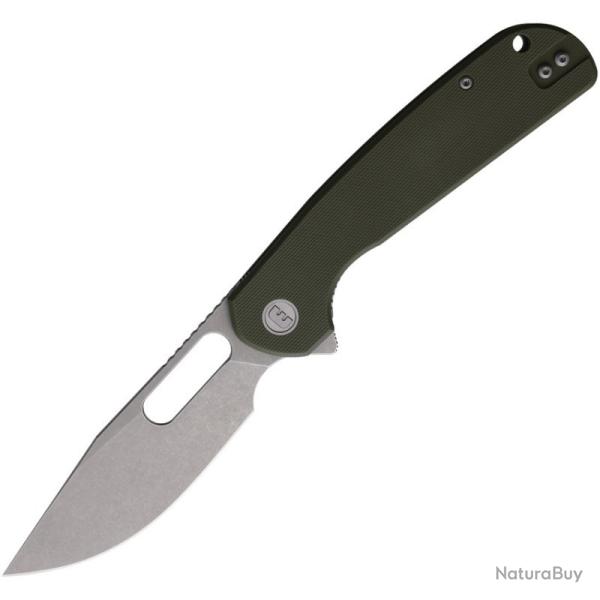 Couteau Eutektik Trinity Lame Acier 14C28N Manche G10 Vert OD Linerlock EUT005