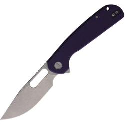 Couteau Eutektik Trinity Lame Acier 14C28N Manche G10 Violet Linerlock EUT004