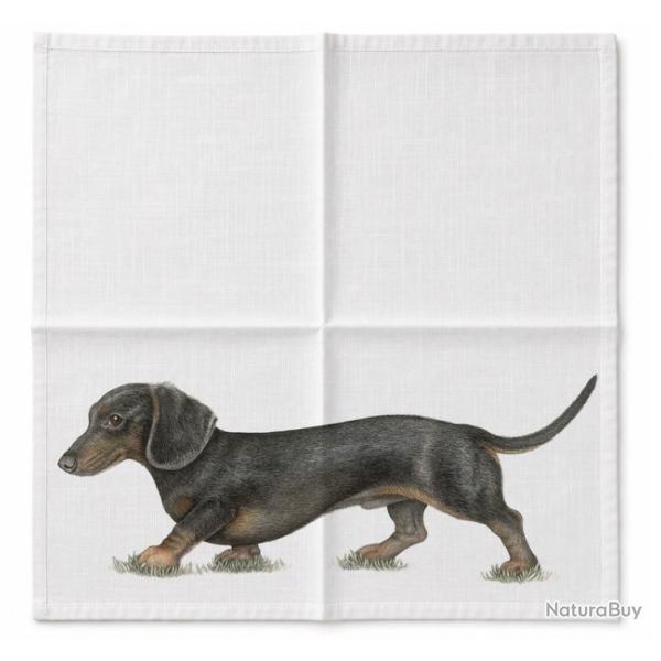 Serviette de Table Teckel x2  Charlotte Nicolin