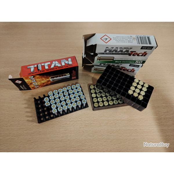 LIVRAISON GRATUITE !!Munitions balles � blanc 9mm PAK