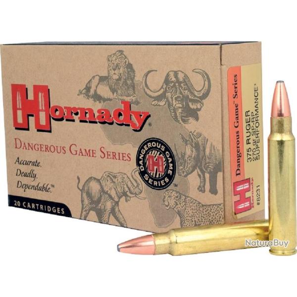 Boite de 20 Cartouches Hornady 375 Ruger 270 GR Sp-Rp SPF 8231
