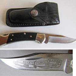 COUTEAU DE POCHE Buck 112 Ranger, 25th anniversary. Avec son &eacute;tui cuir.