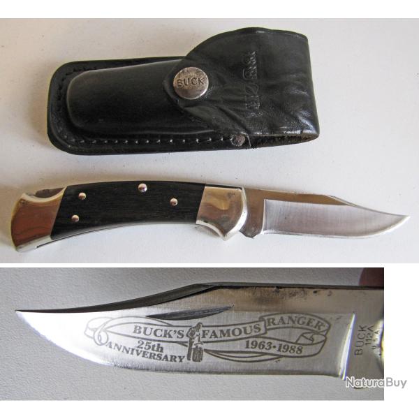 COUTEAU DE POCHE Buck 112 Ranger, 25th anniversary. Avec son �tui cuir.