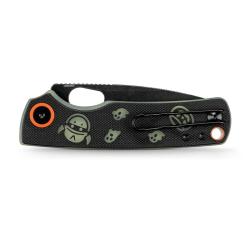 Couteau Vosteed Porcupine Halloween Lame Acier 14C28N Manche G10 Noir/Vert Top Liner Lock VOSA2630