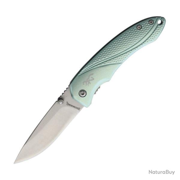 Couteau Pliant Browning Allure Lame Acier Inox Manche Aluminium Bleu Canard Linerlock BR0360