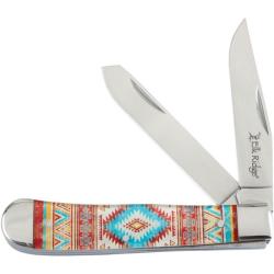 Couteau Elk Ridge Trapper Orange Southwest Lame Acier 3Cr13 Manche Acrylique Slip Joint ER42452OR