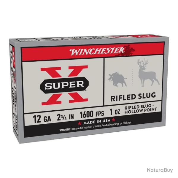 BOITE DE CARTOUCHES SUPER X SLUG 12/70 28 G X5 - WINCHESTER