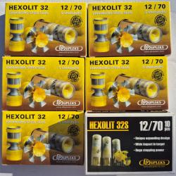 Lot de 5 boites de 5 cartouches &agrave; balle DDupleks Hexolit 32 + 1 boite 10 cartouches Hexolit 32S