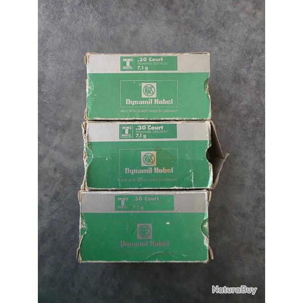 Munitions RWS calibre 30.short/court