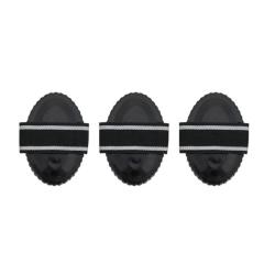 &Eacute;trilles cheval acier noir 16x10,5x2 cm robustes toilettage lot 3