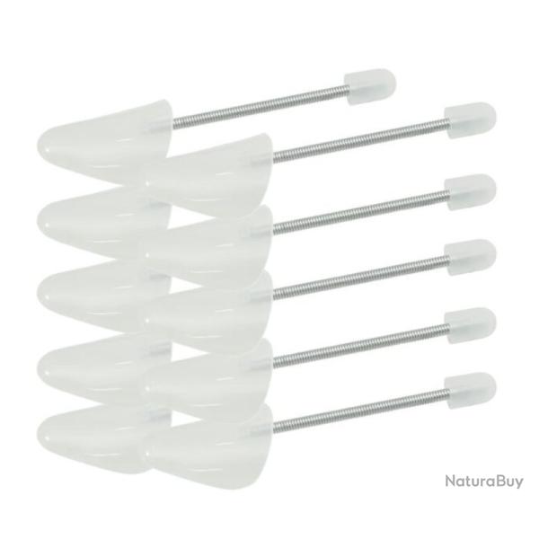Embauchoirs plastique blanc EU 35 � 38 maintien forme chaussures lot 5 paires