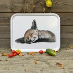 Plateau rectangulaire Renard 43x33cm Charlotte Nicolin