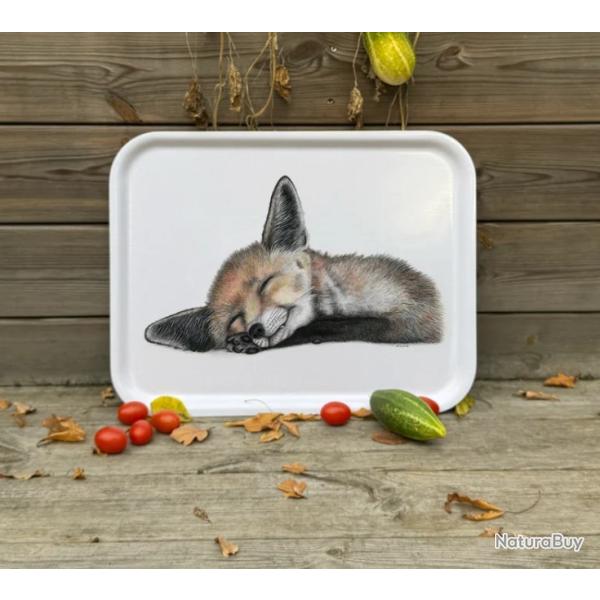 Plateau rectangulaire Renard 43x33cm Charlotte Nicolin