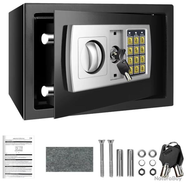 Coffre-Fort �lectronique DayPlus 8,5 L - Code PIN - 2 Cl�s - Fixation Murale - Acier