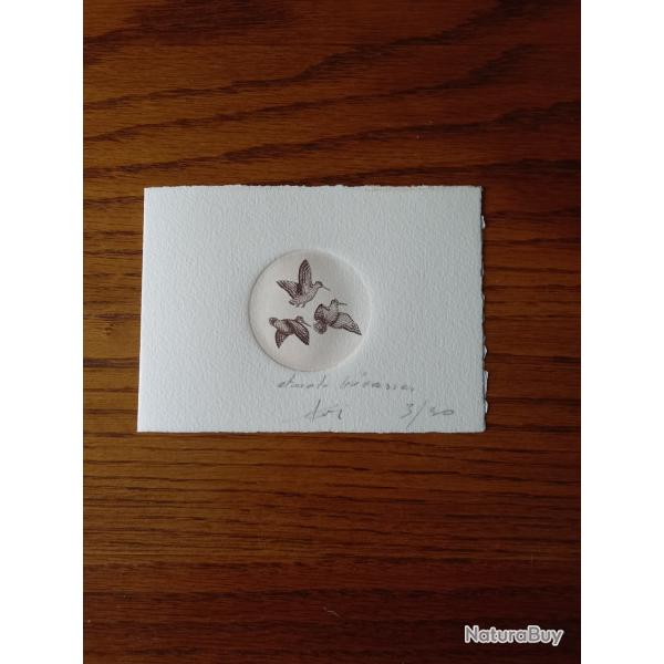 B�casses, dessin original sign� P. PETIOT Meilleur Ouvrier de France