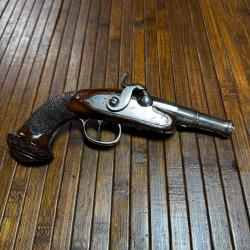 Pistolet de Poche &agrave; Silex Transform&eacute; &agrave; Percussion - XVIIIe Si&egrave;cle - Canon D&eacute;vissable