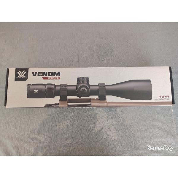 VORTEX VENOM, 5-25x56, FFP, EBR- 7C MRAD RETICLE + MONTAGE VORTEX CANTILEVER, 20 MOA, DIAMETRE 34 mm