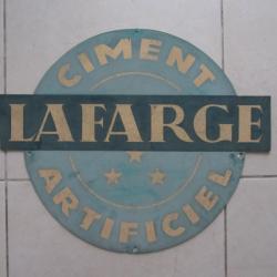 Carton publicitaire plastifi&eacute; Lafarge ciment 1950-1960