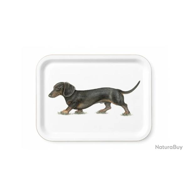 Plateau rectangulaire Teckel 27x20cm Charlotte Nicolin
