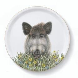 Plateau rond Sanglier &Oslash;36cm Charlotte Nicolin