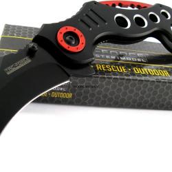 Couteau Griffe Ours Tac Force Karambit A/O Lame Acier 3Cr13 Manche Aluminium Noir Linerlock 578BK