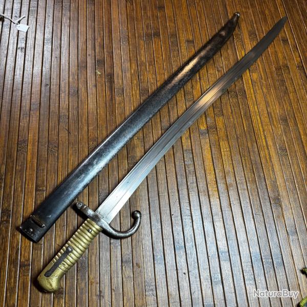 BELLE BA�ONNETTE FRAN�AISE 1866 CHASSEPOT MANUFACTURE D'ARMES DE ST ETIENNE JUIN 1872
