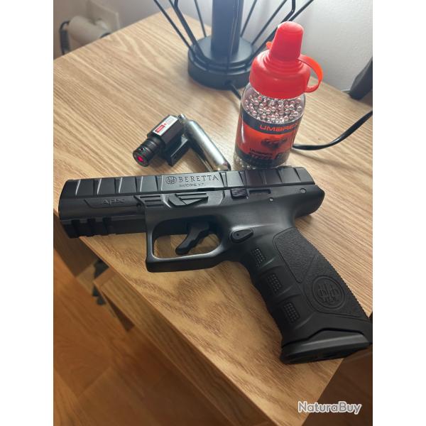 Pack Beretta APX 4.5mm CO2 + Laser + Billes